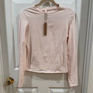SKIMS Barely Pink Long Sleeve Cotton Jersey Tee